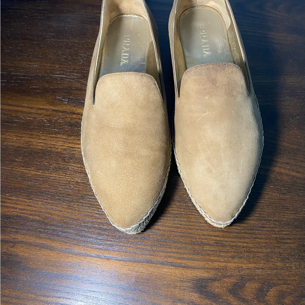 PRADA Suede Slip On Espadrille Flats